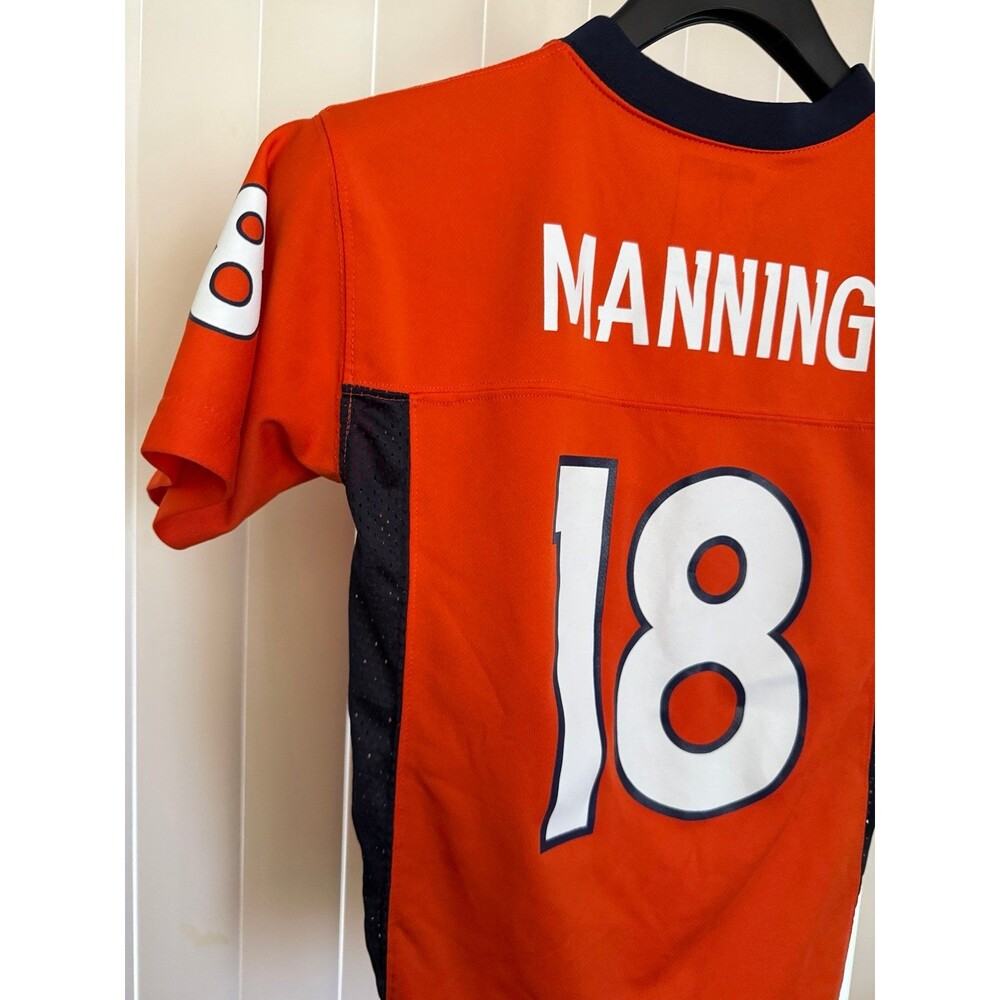 Youth Denver Broncos Peyton Manning NFL Jersey Orange Navy Size S *Read* - Picture 9 of 9